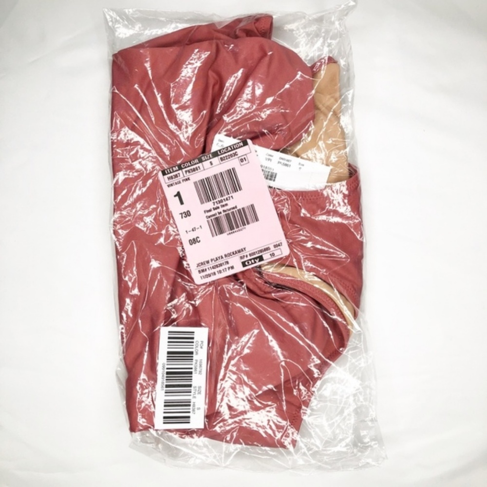 J Crew Swimsuit One Piece Ruched Pink Small (E09) - Picture 5 of 5